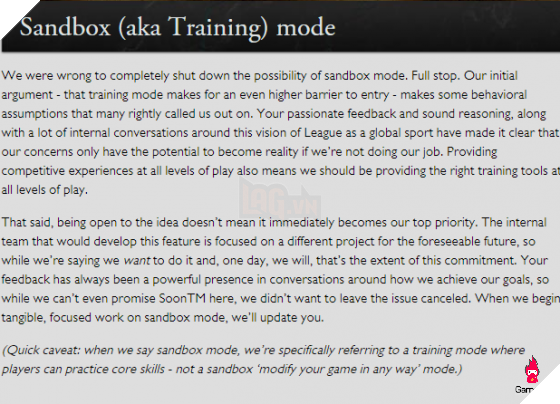 sandbox1 Từ chỗ phản đối gay gắt, Riot đành chiều game thủ và đồng ý ra Sandbox Mode 3