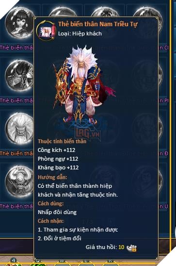 Thẻ Biến Thân Hiệp Khách