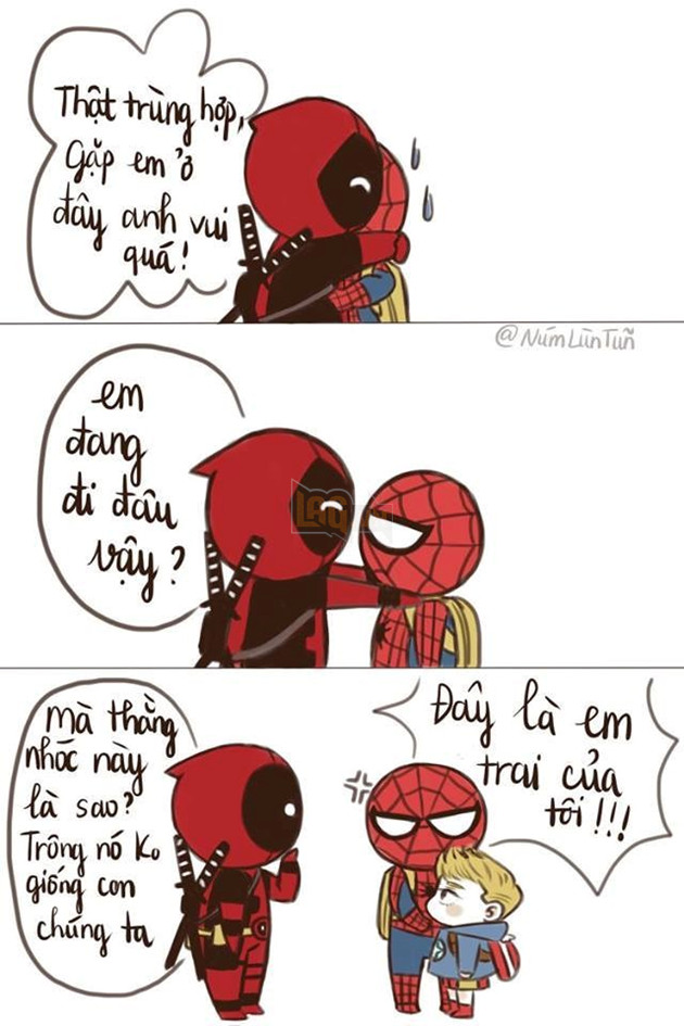 Ngất ngây với bộ ảnh cặp đôi Spider man và Deadpool siêu dễ thương của tác giả Việt Nam 5