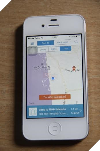 
Ứng dụng này sẽ hiển thị thông tin, quãng đường, thời gian đến nơi cung cấp nhà vệ sinh miễn phí gần nhất. Ảnh: Thanh Trần.
