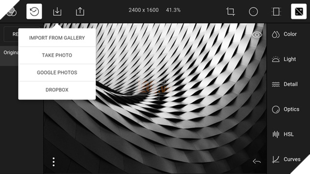 
Import ảnh từ bộ nhớ máy hay các dịch vụ đám mây
