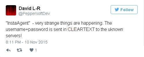 
David tiết lộ đoạn mã cho thấy các ứng dụng này đang bí mật gửi thông tin tài khoản và mật khẩu về một máy chủ từ xa.
