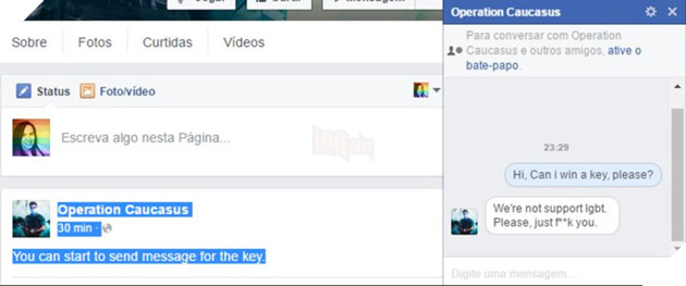 
Hình ảnh về cuộc trò chuyện mà game thủ bị xúc phạm chụp lại trên Facebook.
