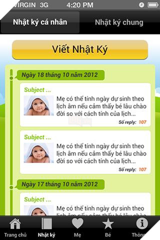 Nhật ký mặt trời bé thơ: Ứng dụng nuôi con dành cho những cặp vợ chồng trẻ