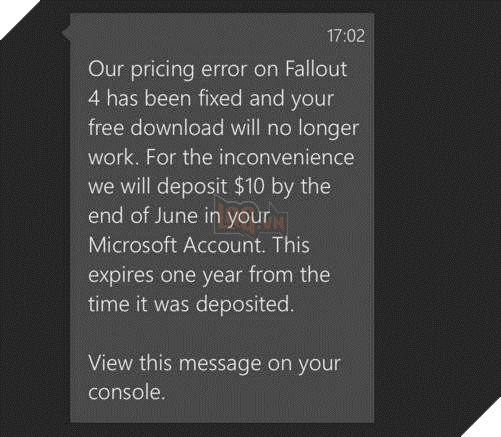 Fallout 4 vô tình mở bán miễn phí trên hệ máy Xbox One trong ngày 10/06 