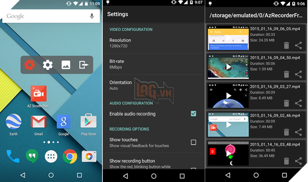 Mẹo quay video màn hình Android với ứng dụng A-Z Screen Recorder 2