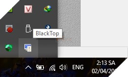 Biểu tượng của phần mềm nằm trên khay hệ thống của Windows