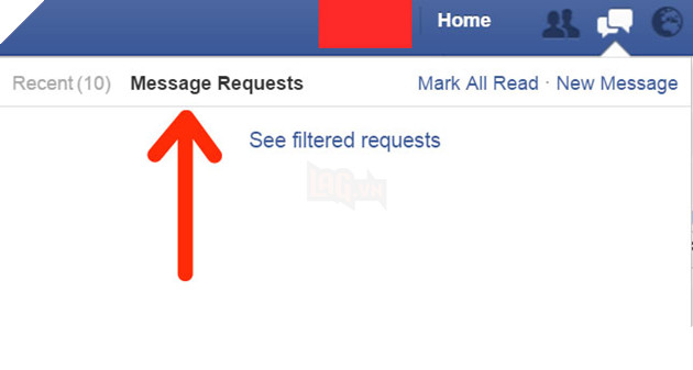 
Đối với người dùng Facebook trên PC, laptop, chúng ta có thể đơn giản hơn là nhấn vào biểu tượng Message, sau đó lựa chọn tab Message Requests như hình trên. Tại đây, chúng ta chỉ cần nhấn tiếp vào See filtered requests là có thể thấy được các tin nhắn bị làm ẩn đi.
