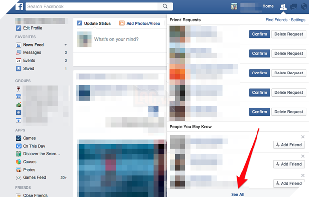 Hướng dẫn xem ai đã từng bỏ qua yêu cầu kết bạn trên Facebook 2