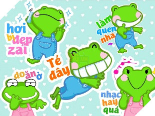 Bộ Voice Sticker Con ếch đáng yêu sẽ giúp bạn có cuộc làm quen thú vị với người bạn mới