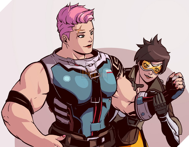 Zarya và Tracer - overwatch