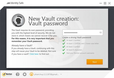 Norton Identify Safe: Công cụ quản lý mật khẩu đăng nhập hữu ích