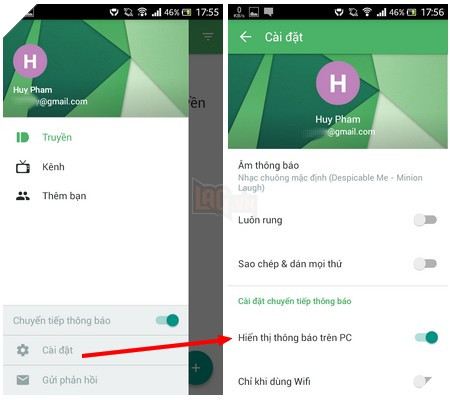 Thủ thuật giúp nhận tin nhắn, cuộc gọi trên smartphone từ máy tính