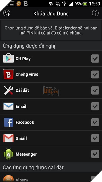 Dưới đây là những tính năng chính của ứng dụng BitDefender Mobile Security & Antivirus: