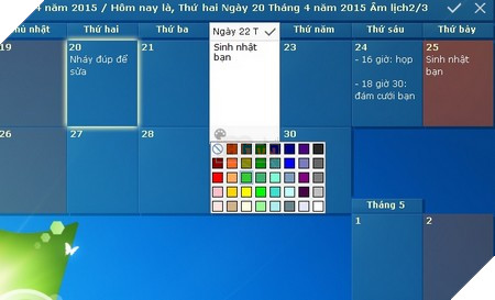 DesktopCal - Tờ lịch đa dụng và hữu ích cần có trên Windows