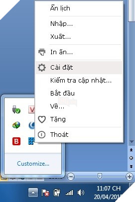 Hiển thị thông tin lịch âm và những ngày đặc biệt trong năm