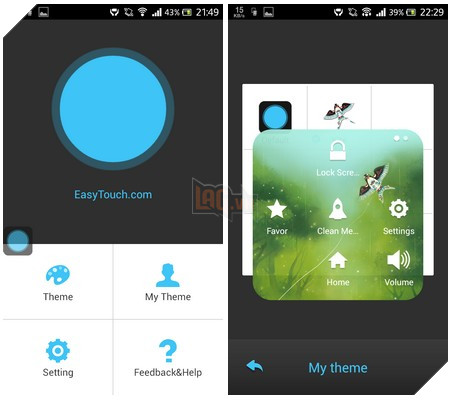 Giao diện mới của EasyTouch sau khi đã thay đổi