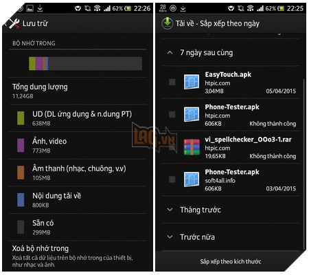 Tìm và xóa file rác trên thiết bị
