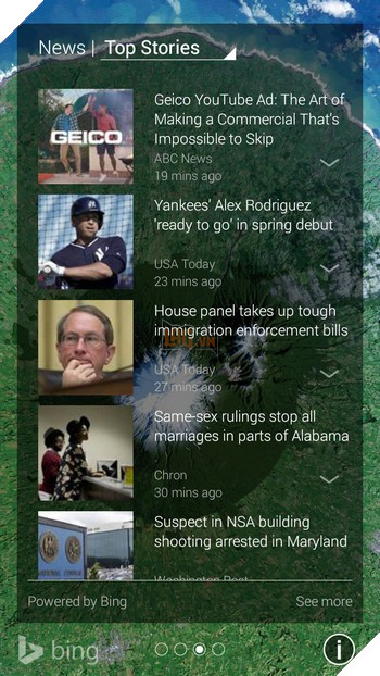 Dòng tin tức được hiển thị ngay trên màn hình khóa để người dùng có thể cập nhật tin tức mới nhất