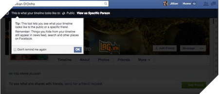 Chọn chế độ hiển thị với từng người cụ thể.