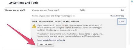 Cách chuyển các post cũ sang chế độ hiển thị Friends.