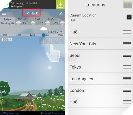 Ứng dụng thời tiết với hiệu ứng sống động và đẹp mắt cho smartphone