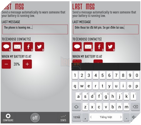 Tự động gửi tin nhắn thông báo đến bạn bè trước khi smartphone hết sạch pin