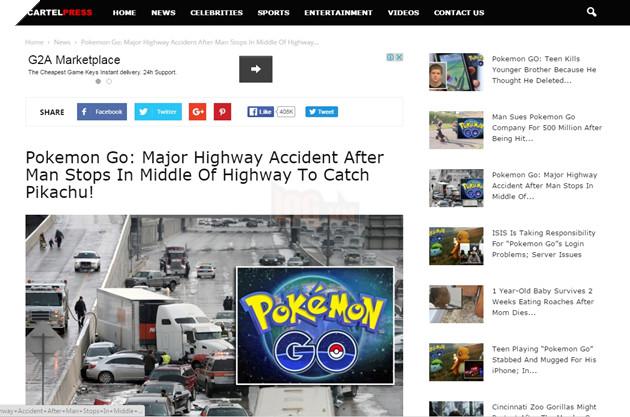 Pokemon GO tin lá cải