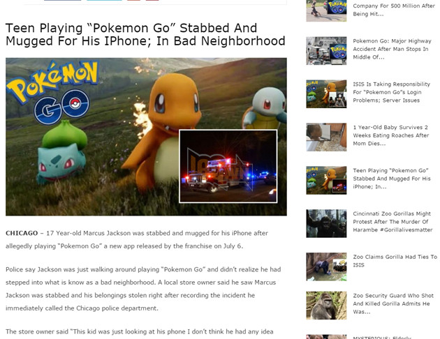 Pokemon GO tin lá cải