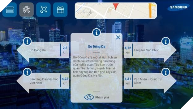 Nhiều địa chỉ thú vị xuất hiện xung quanh địa điểm mà bạn check-in trên Culture Explorer.