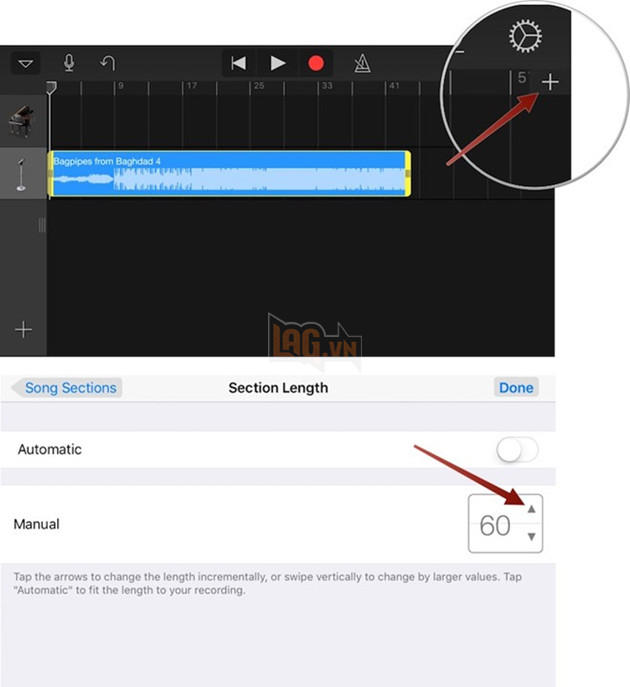 Add Bars - Garage Band