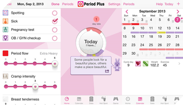Giao diện đơn giản, dễ sử dụng là ưu điểm của Period Plus.