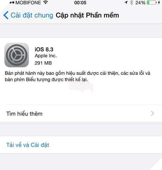 iOS 8.3 nâng cao hiệu suất cho iDevice.