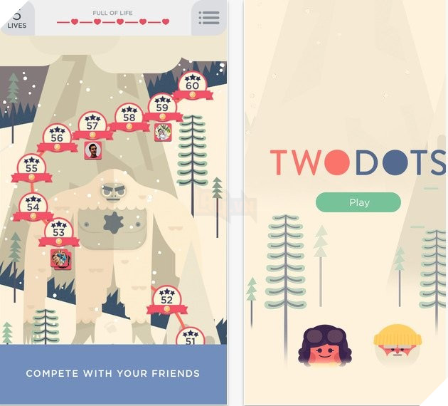 11. Two Dots Two Dots là một tựa game được thiết kế đơn giản nhưng độ khó tăng dần theo mức độ. Cách chơi chỉ là bạn kết nối các chấm cùng màu với nhau theo chiều ngang hoặc chiều dọc. Tùy theo yêu cầu của cấp độ để hoàn thành nhiệm vụ được giao.