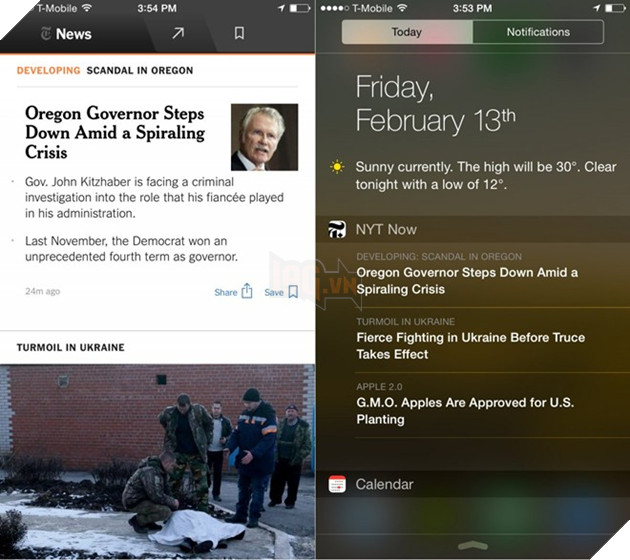 1. NYT Now: Với những câu chuyện được tuyển chọn cẩn thận từ các biên tập viên tờ The New York Times, NYT Now sẽ cho bạn biết “những gì bạn cần thiết để bắt đầu một ngày mới”, dẫn nguồn từ tờ báo trên và các trang tin khác. Từ Trung tâm Thông Báo NYT Now sẽ hiển thị tin tức được quan tâm nhất trong ngày.