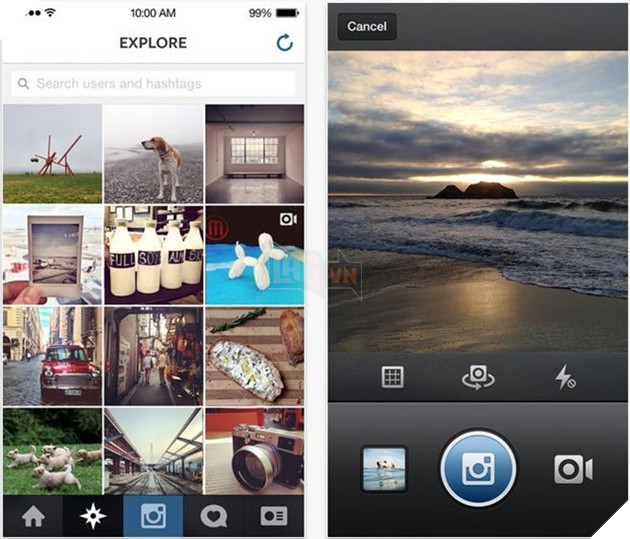 4. Instagram Instagram là một mạng xã hội chia sẻ ảnh lớn nhất thế giới với trên 300 triệu người sử dụng. Được thiết kế khá đơn giản và không có nhiều các bộ lọc màu nhưng nhờ số lượng người sử dụng đông đảo đã giúp Instagram giữ vị trí số một về chia sẻ ảnh trên smartphone.