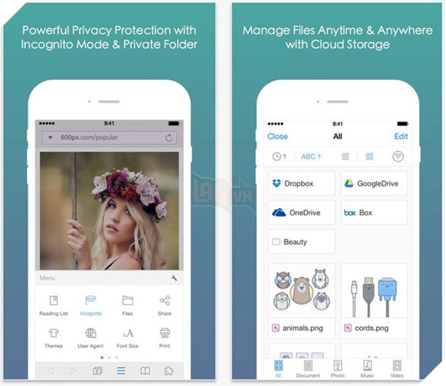 8. Mercury: được đánh giá cao hơn Safari nhờ vào khả năng tùy biến của ứng dụng. Người dùng có thể tùy chọn chủ đề nền để duyệt Web, chọn chế độ duyệt Web toàn màn hình, duyệt Web riêng tư. Đặc biệt sản phẩm còn có những hỗ trợ mở rộng như LastPass, Google Translate và quan trọng nhất Ad Block – Chặn quảng cáo khi duyệt Web.
