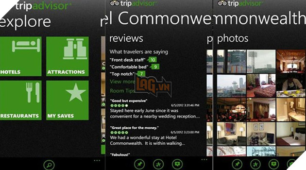 Với TripAdvisor, phượt thủ dễ dàng tìm thấy thông tin về các địa điểm nghỉ ngơi, ăn uống…