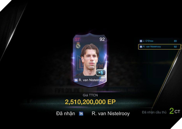 
Lần này là Van Gol U6 +6 hơn 2,5 tỷ EP. Nếu không sử dụng thì dùng làm hàng chuyển tiền từ HLV2 cũng rất hợp lí.
