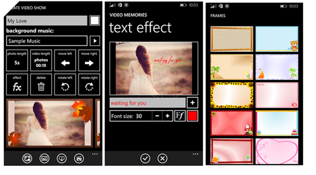 Video Memories sở hữu nhiều hiệu ứng về chuyển động và màu sắc độc đáo.