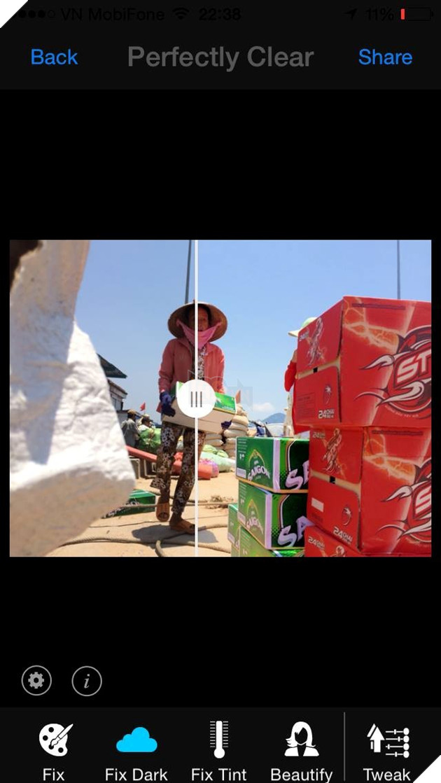 Bức ảnh gốc sau khi chỉnh sửa trở nên sáng hơn.