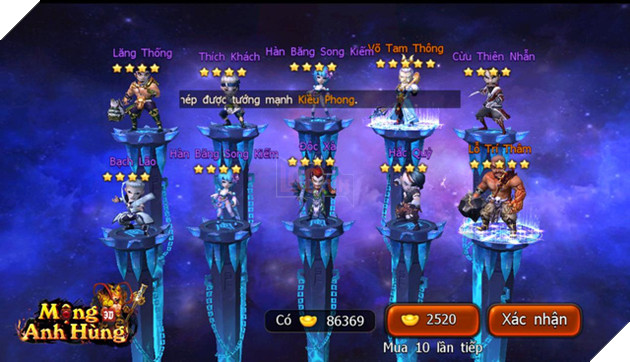 Với số lượng tướng khổng lồ, Mộng Anh Hùng tạo nên rất nhiều đội hình chiến đấu khác nhau