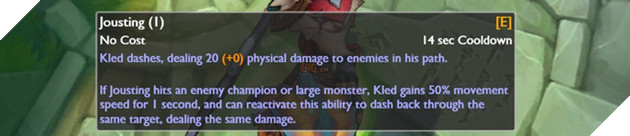 Chi tiết thông số kỹ năng và giọng nói của Kled: Ultimate Xung Phong gần 3 phút mới có 1 lần