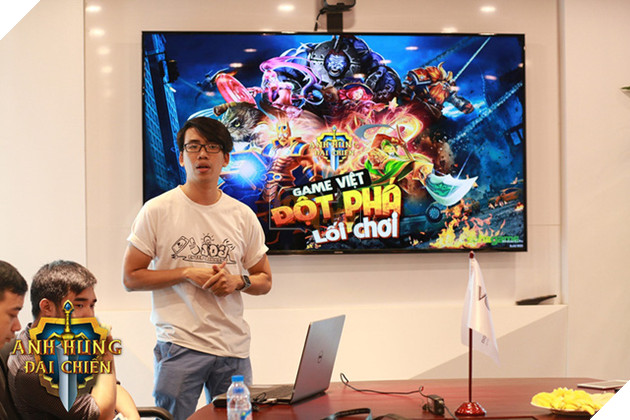 Anh Lê Giang Anh trong họp báo Anh Hùng Đại Chiến