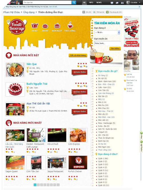 Zing Me ra mat ung dung Thien duong am thuc hinh anh 1