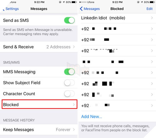 Cách chặn tin nhắn quấy rối trên iOS 10