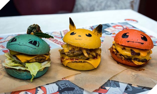 Xuất hiện quán humburger cho phép khách hàng ăn... Pokemon
