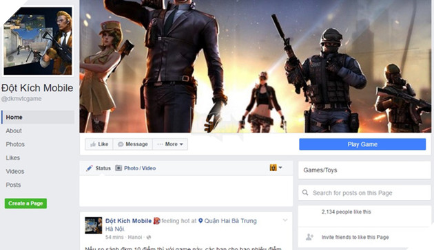 
Fanpage Đột Kích Mobile được NPH VTC Game mở tại Việt Nam
