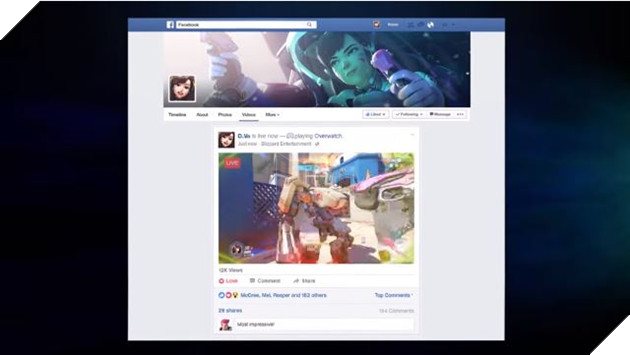 Blizzard ra mắt tính năng livestream trên Facebook