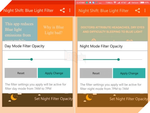 Ứng dụng giúp dễ ngủ hơn khi sử dụng smartphone vào ban đêm.  2